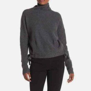 BCBG MaxAzria Tie Hem Mock Neck Sweater